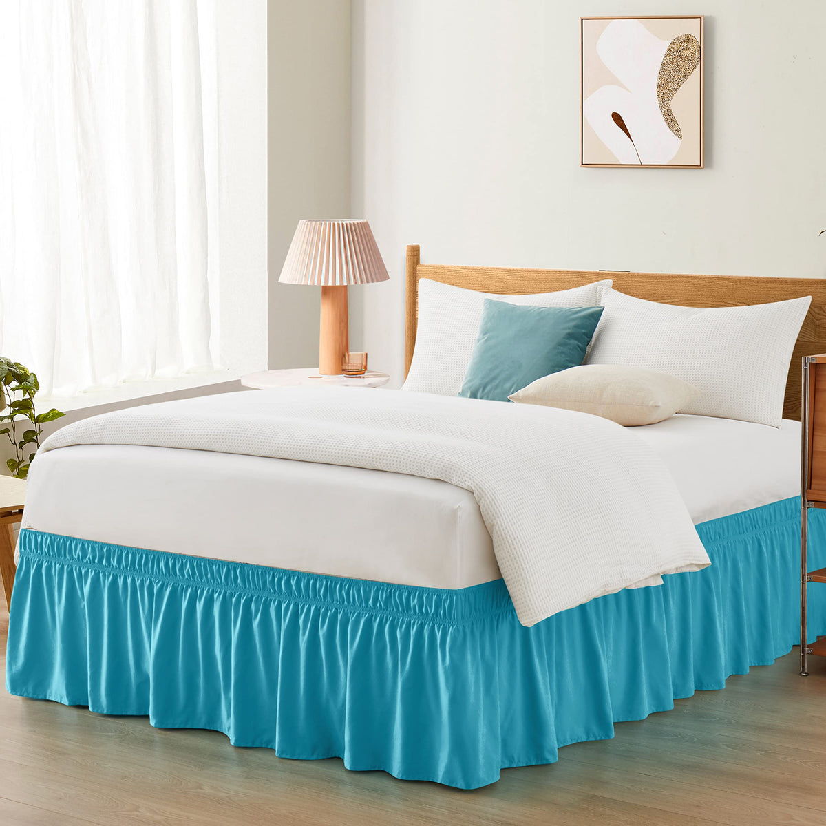 Entisn Black Wrap Around Bed Skirt, Twin Twin XL 18-Inch Brushed Drop
