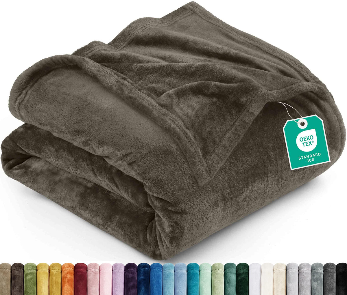Utopia Bedding Ultra Soft Fleece Bed Blanket Twin Size Grey (60x80 Inches)