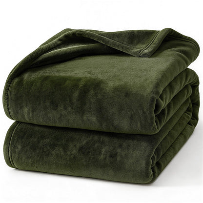Hansleep Twin Grey Fleece Blanket, Soft Flannel Bed Blanket
