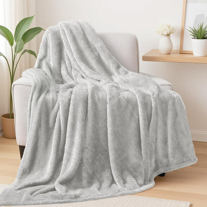 Exclusivo Mezcla Fuzzy Large Fleece Throw Blanket for Couch, Dusty Pink