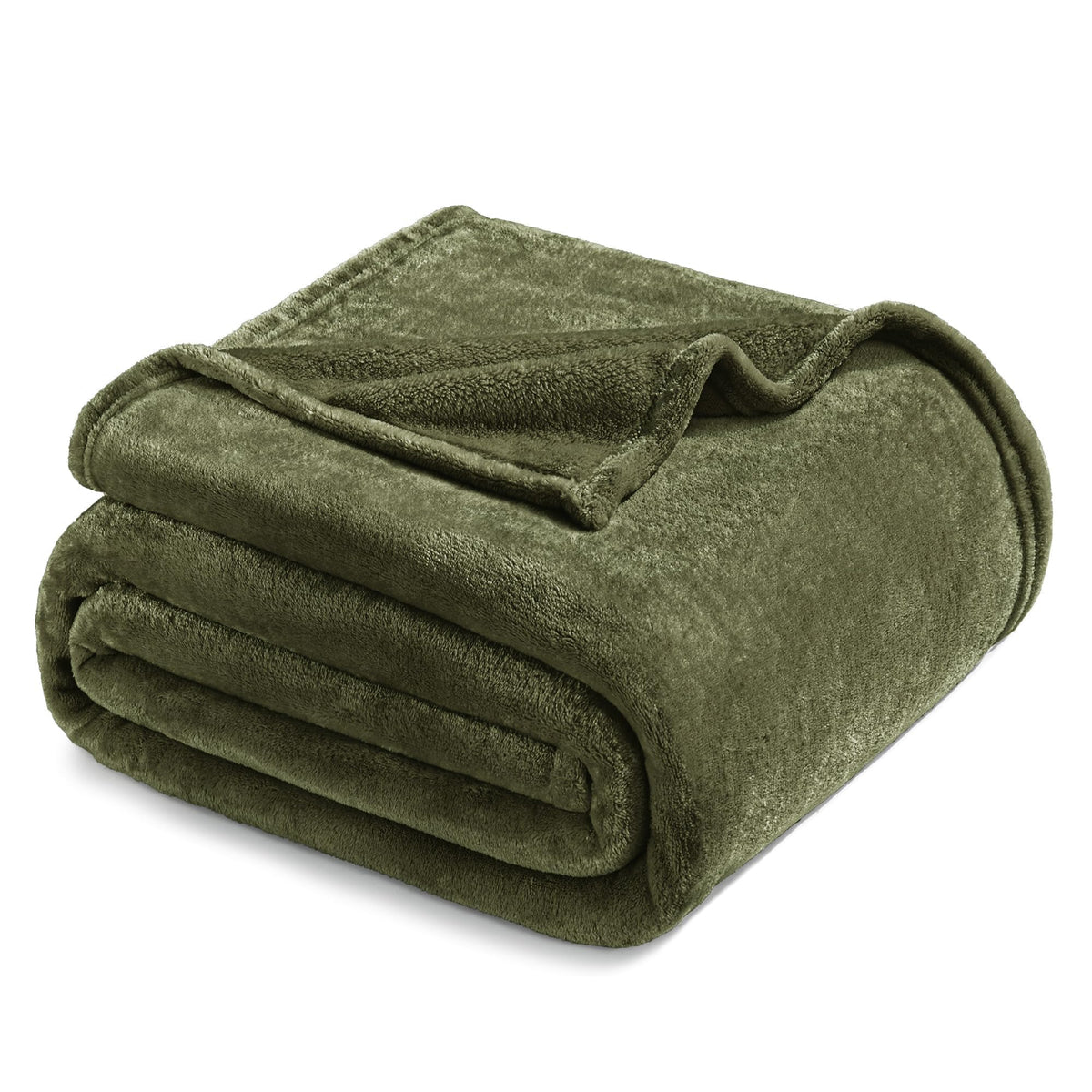 Exclusivo Mezcla Soft Large Fleece Throw Blanket for Couch, Forest Green