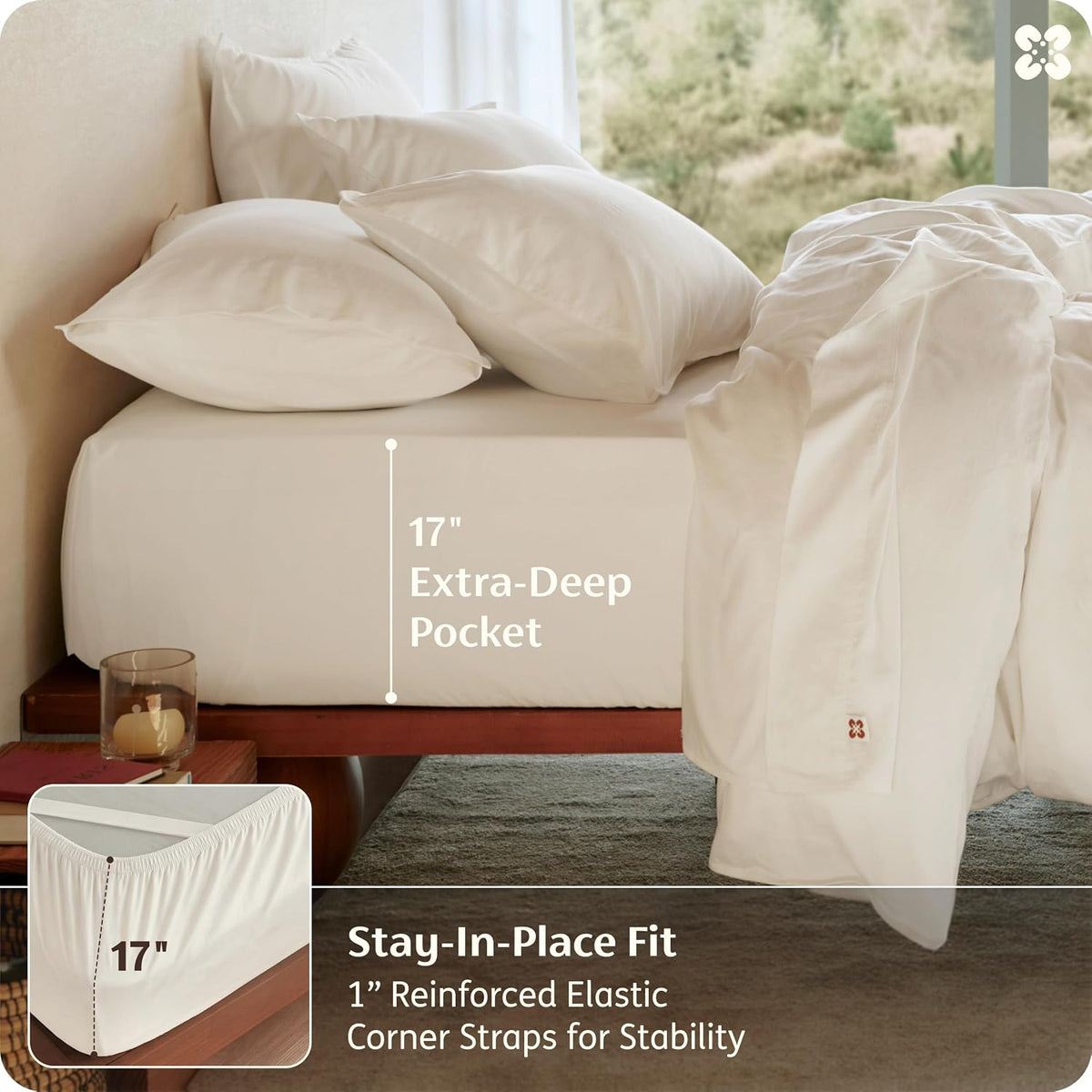 Bedsure PureWoven 100% GOTS Certified Organic Cotton Sheets, Queen Size