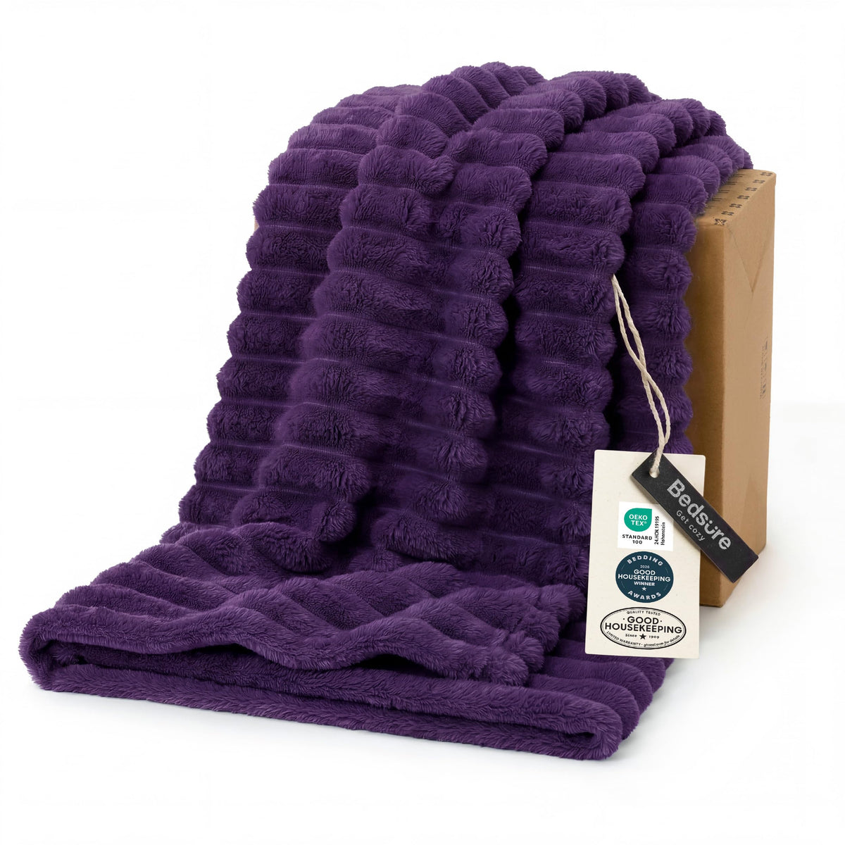 Bedsure Soft King Size Blankets for Bed Beige 108"x90"