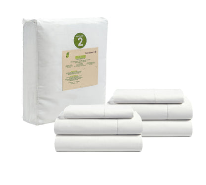LANE LINEN Queen Sheets 100% Organic Cotton 4pc Percale Cooling - White