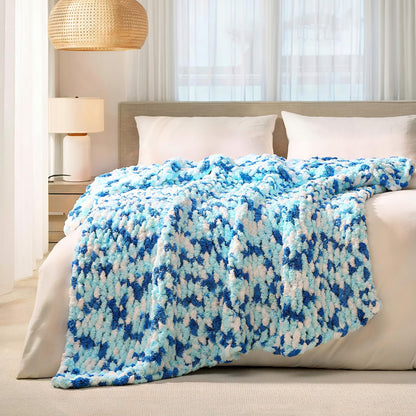 L'AGRATY Chunky Knit Throw Blanket for Couch, 50'' x 60'' Knit Throw, Ivory