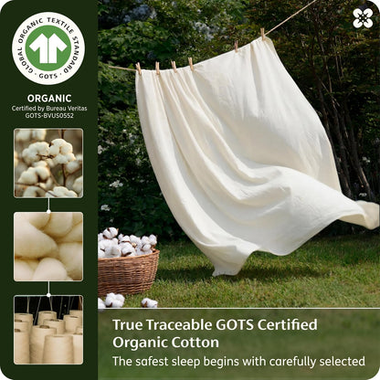 Bedsure PureWoven 100% GOTS Certified Organic Cotton Sheets, Queen Size
