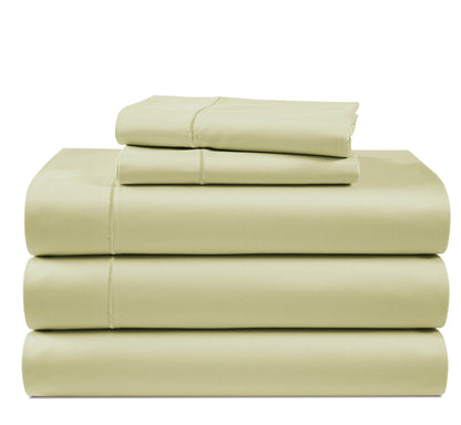 LANE LINEN 100% Egyptian Cotton Sheets King Size Silky Sateen Weave - White