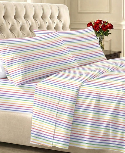 California Design Den Soft 100% Cotton Sateen Queen Bed Sheets Set, White