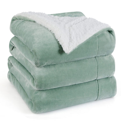 Bedsure GentleSoft Sherpa Fleece Queen Blankets for Bed, Non-Heated, Thick and Warm Throw for Women and Men, Soft Fuzzy Plush Comfort Queen Blanket for Winter, Grey, 90x90 Inches
