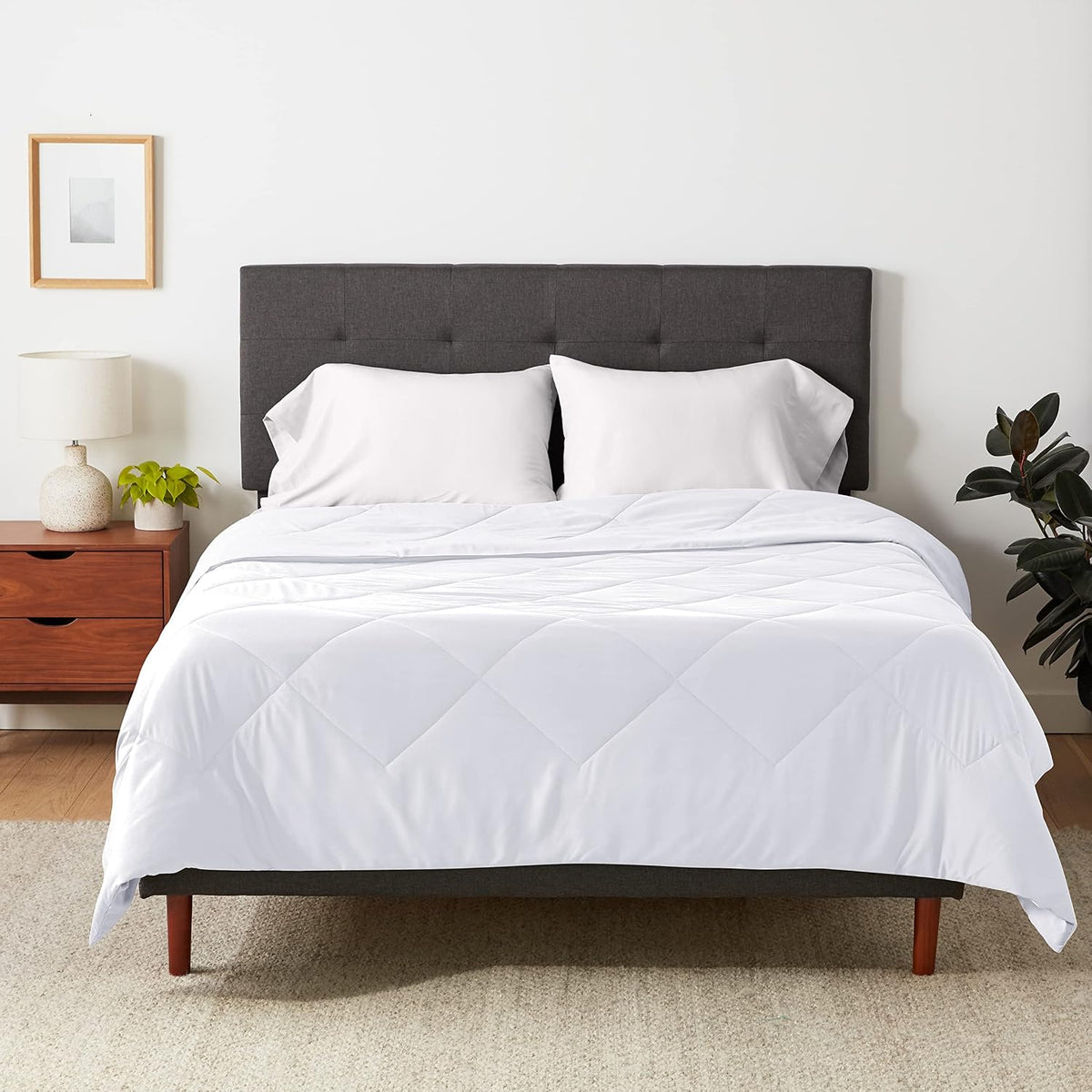 Amazon Basics Reversible Lightweight Microfiber All Season Comforter Blanket, Twin/Twin XL, Burgundy/Grey