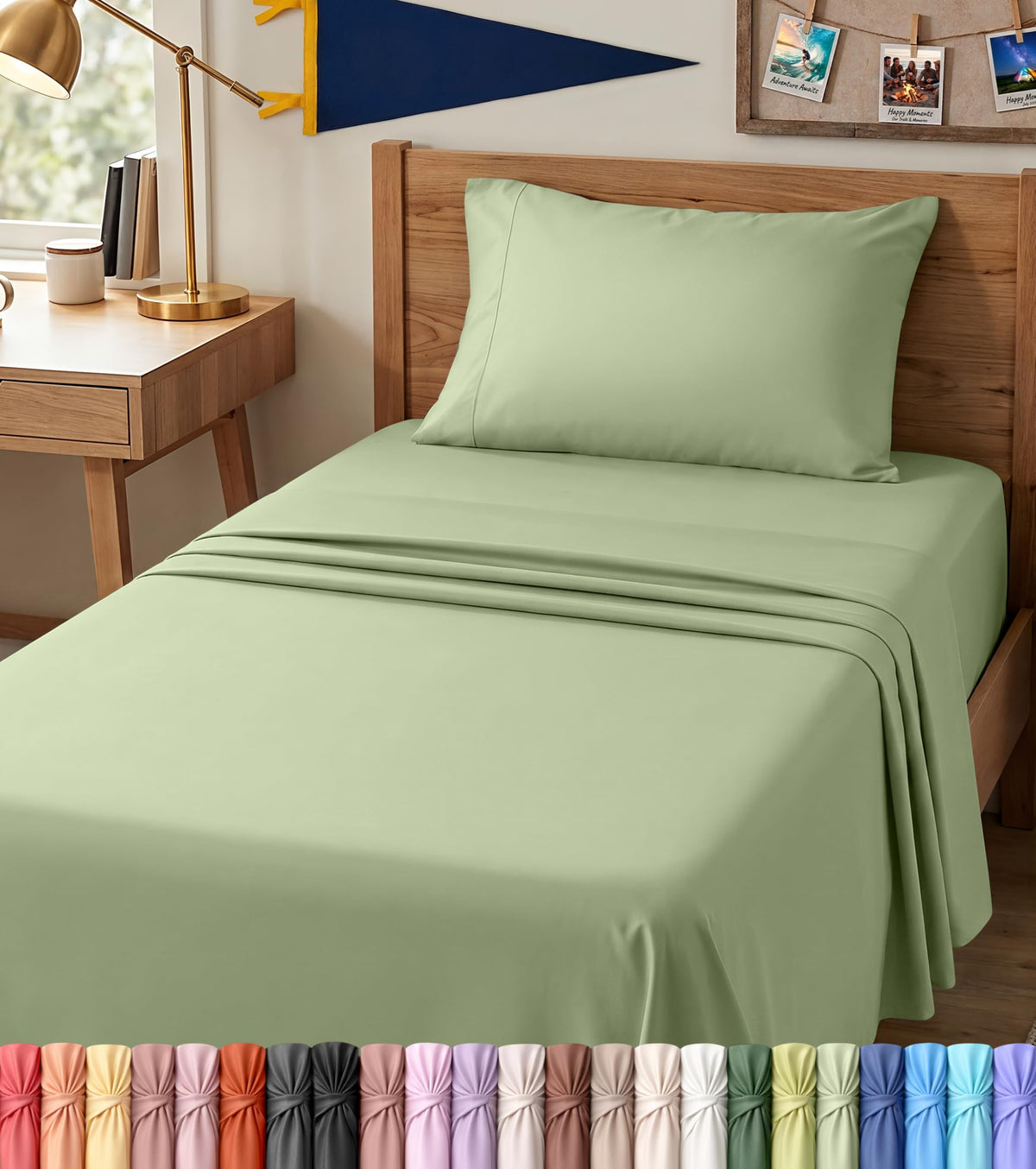 Queen Sheets Set, 4 Pieces 16" Deep Pocket Hotel Luxury Bed Sheets, Grey