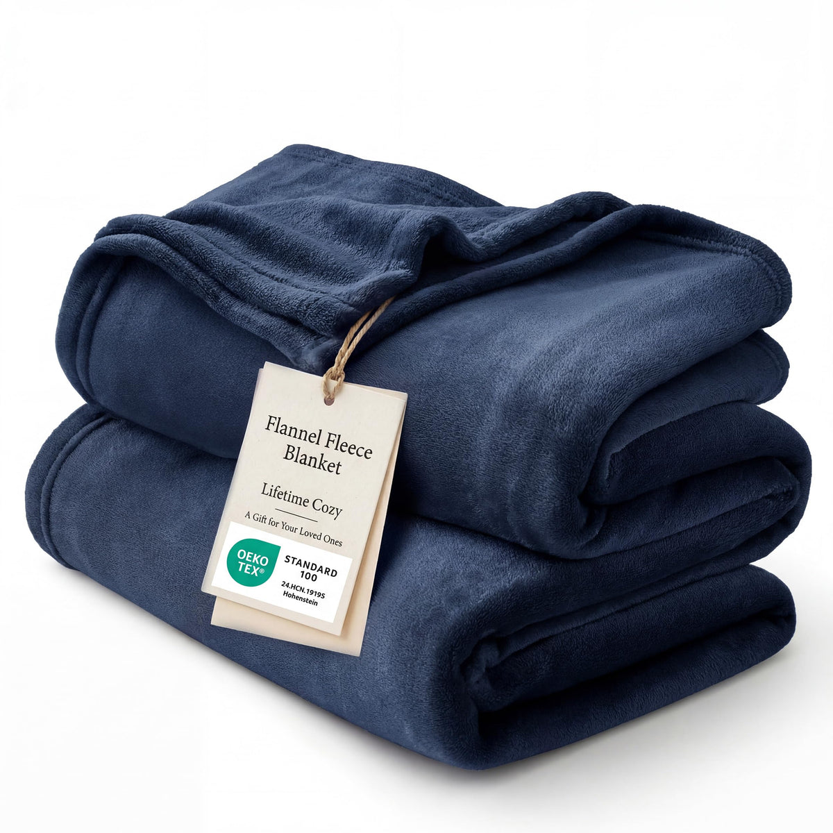 Bedsure Soft Cozy Warm Fleece Bed Blanket Queen Size Navy 90"x90"