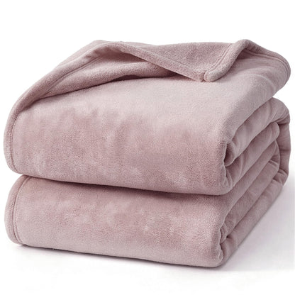 Hansleep Twin Grey Fleece Blanket, Soft Flannel Bed Blanket