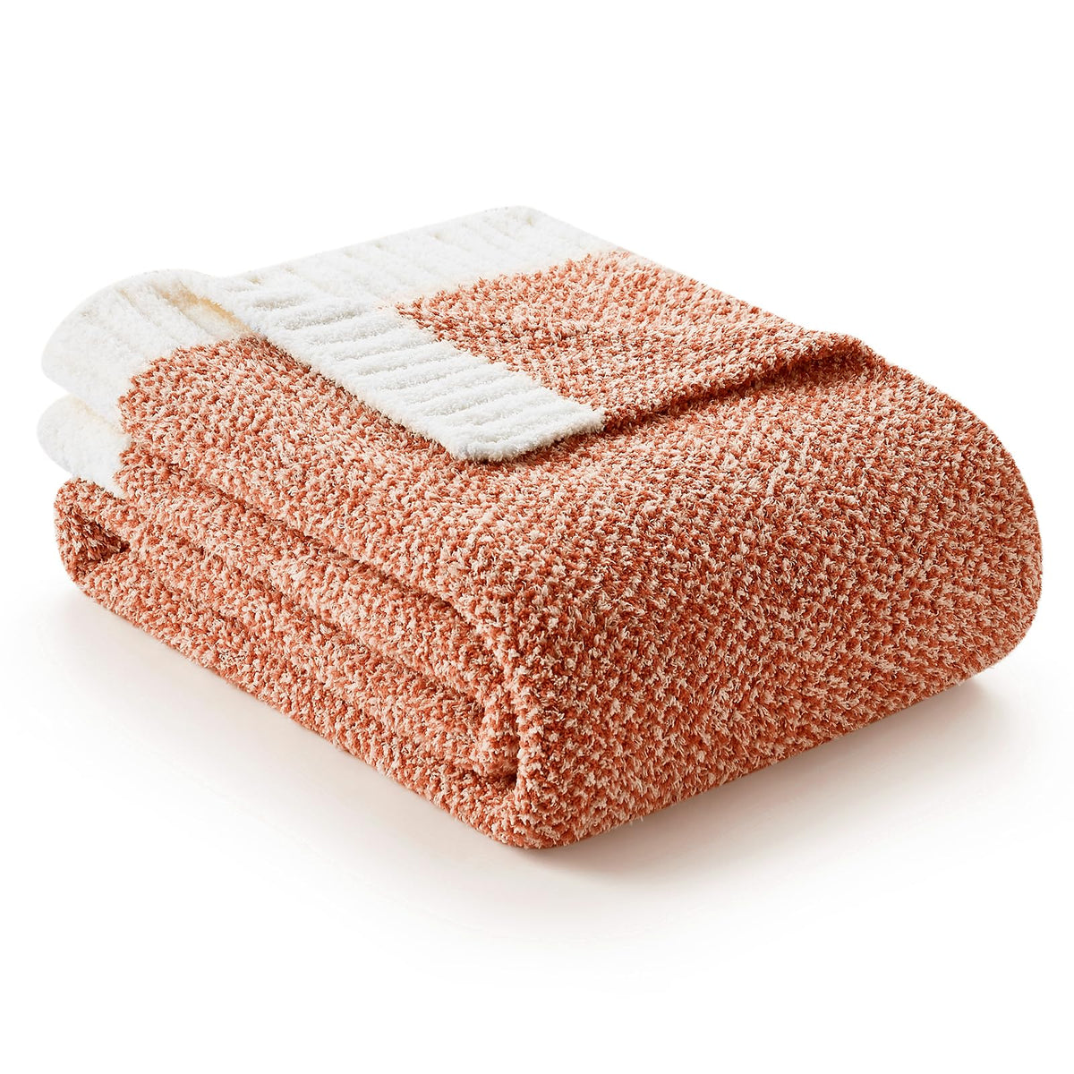Snuggle Sac Buttery Ivory Throw Blanket for Couch, Reversible Super Soft Knitted Blankets, Warm Cozy Knit Fuzzy Plush Lightweight Throws Dupes for Sofa, Bed, Picnic, Ivory, 50 x 60 inches