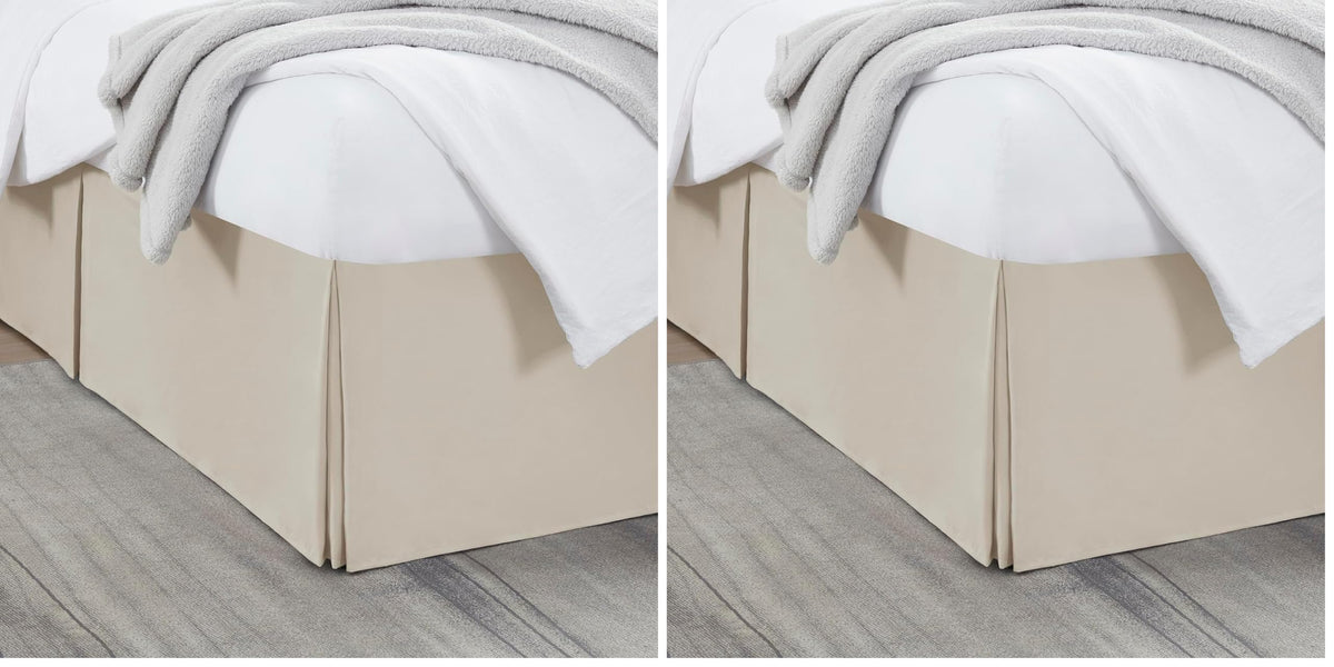 Nestl Linen Bed Skirt Queen Size - Queen Bed Skirt 14 Inch Drop - Brushed Microfiber Bed Skirts - Hotel Quality Pleated Bed Skirt - Shrinkage & Fade Resistant