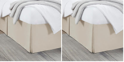 Nestl Linen Bed Skirt Queen Size - Queen Bed Skirt 14 Inch Drop - Brushed Microfiber Bed Skirts - Hotel Quality Pleated Bed Skirt - Shrinkage & Fade Resistant
