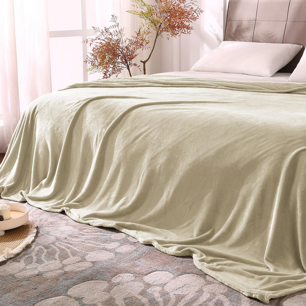 BEDELITE Fleece Blanket Soft Plush Throw for Couch Black 50"x60"