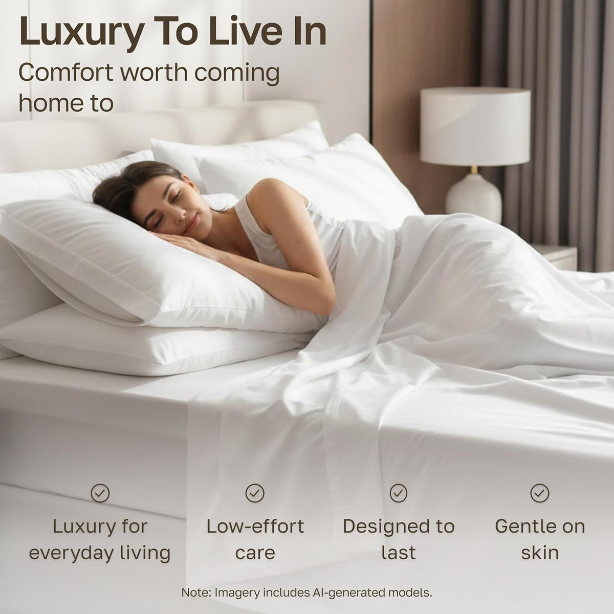 California Design Den Luxury 1000 Thread Count King Size Sheets Set
