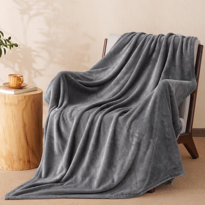 PHF Fleece Blanket King Size 108x90-300GSM Lightweight Airy Warmth, Khaki