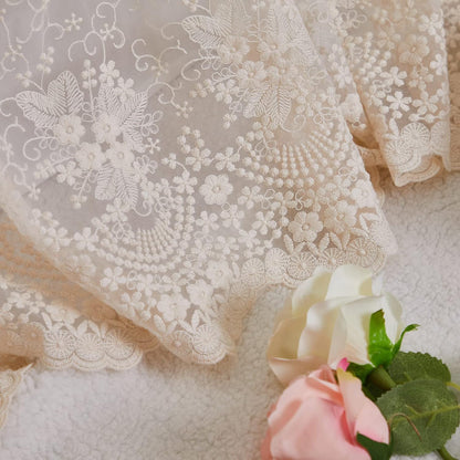 Brandream Cream Lace Bed Skirt King 18-Inch Drop Romantic Bedding