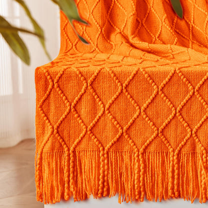 inhand Off White Knitted Throw Blanket for Couch and Bed, 50"x60"