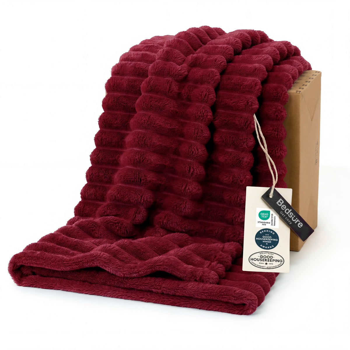 Bedsure Soft King Size Blankets for Bed Beige 108"x90"