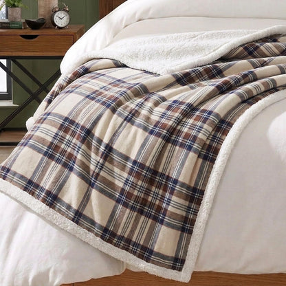 Eddie Bauer - Sherpa Reverse Throw Blanket for Bed or Couch, 50 x 60