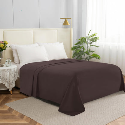 Elegant Comfort Premium Hotel Quality 1-Piece Flat Sheet, Luxury & Softest 1500 Thread Count Egyptian Quality Bedding Flat Sheet, Wrinkle, Stain and Fade Resistant, Queen, White