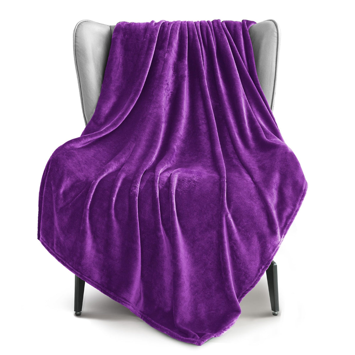 Exclusivo Mezcla Soft Large Fleece Throw Blanket for Couch, Forest Green