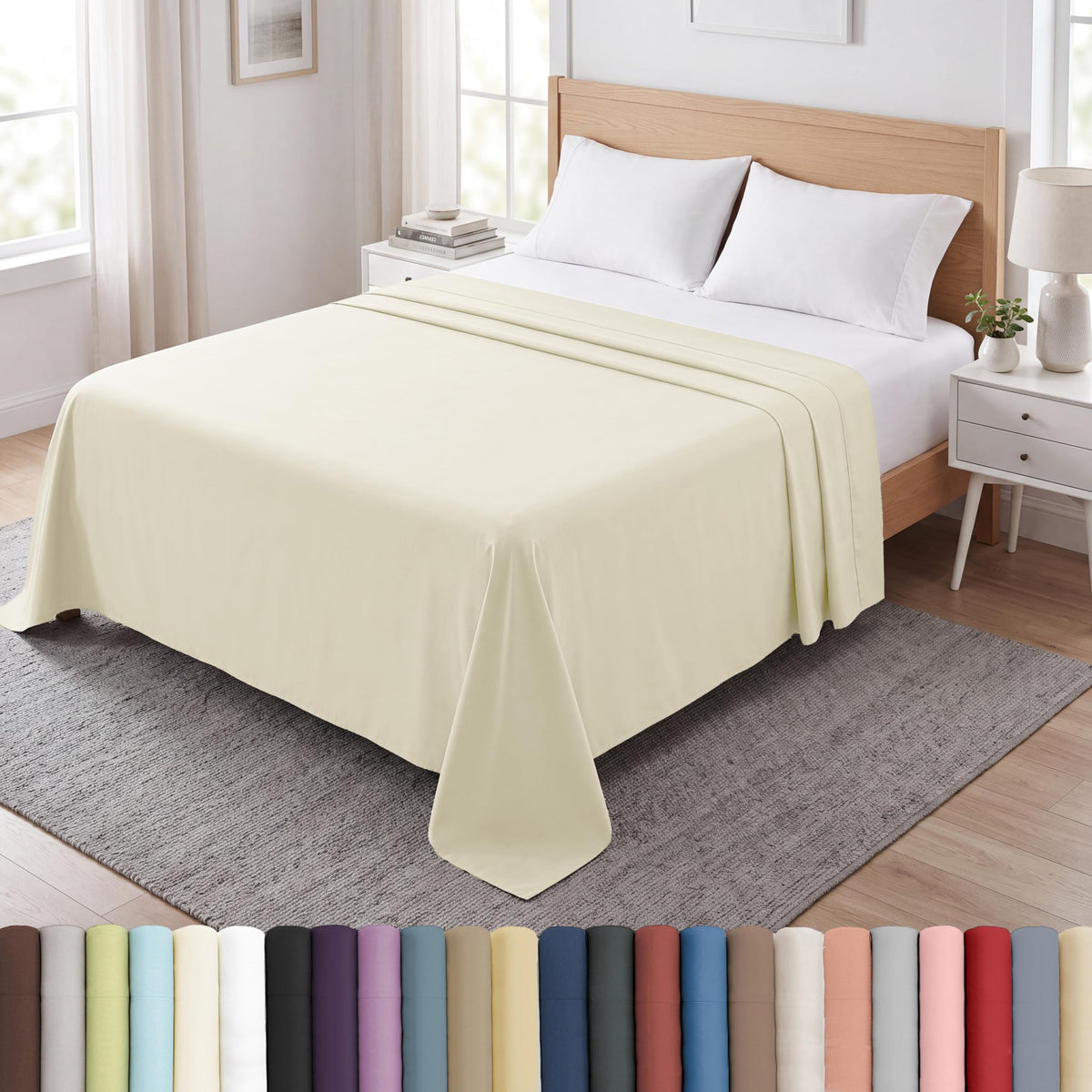 XL Oversized King Flat Sheet Only 132x110 California King Flat Sheet White