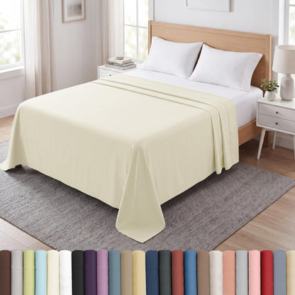 XL Oversized King Flat Sheet Only 132x110 California King Flat Sheet White