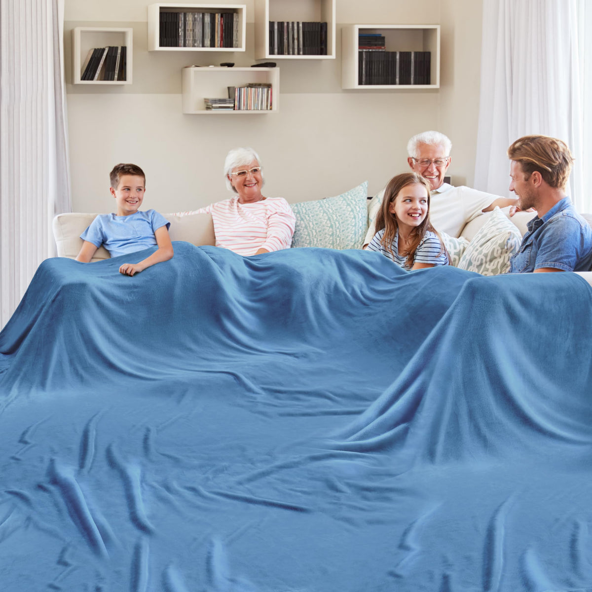 Edenleaf Oversized Blanket 120x120 Inches, Giant Huge Companion for Bed, Sofa,Travel and Camping, Extra Large Big Soft Blanket Fits the Whole Family and Outdoors, Dark Grey 10'x10'