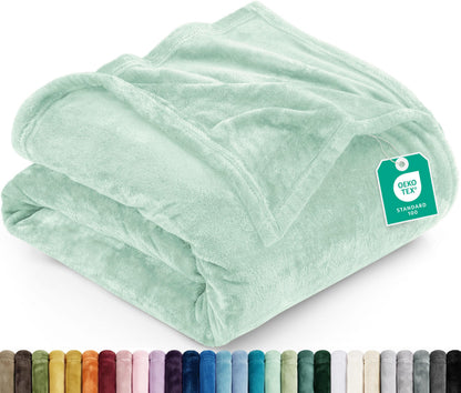 Utopia Bedding Ultra Soft Fleece Bed Blanket Queen Size Purple (90x90 Inch)