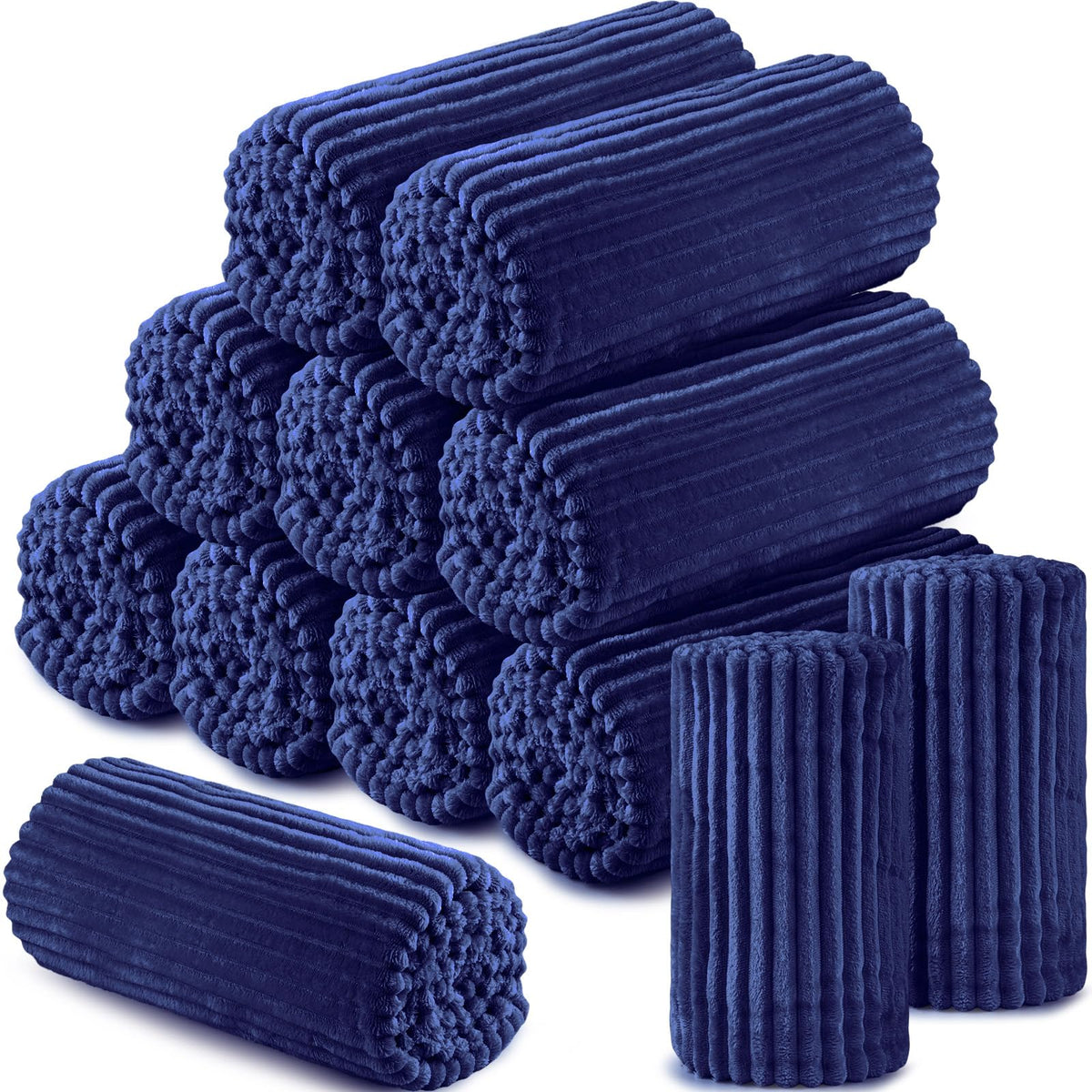Buryeah 12 Pcs Flannel Blankets Bulk,Fall Outdoor Wedding, Multicolor