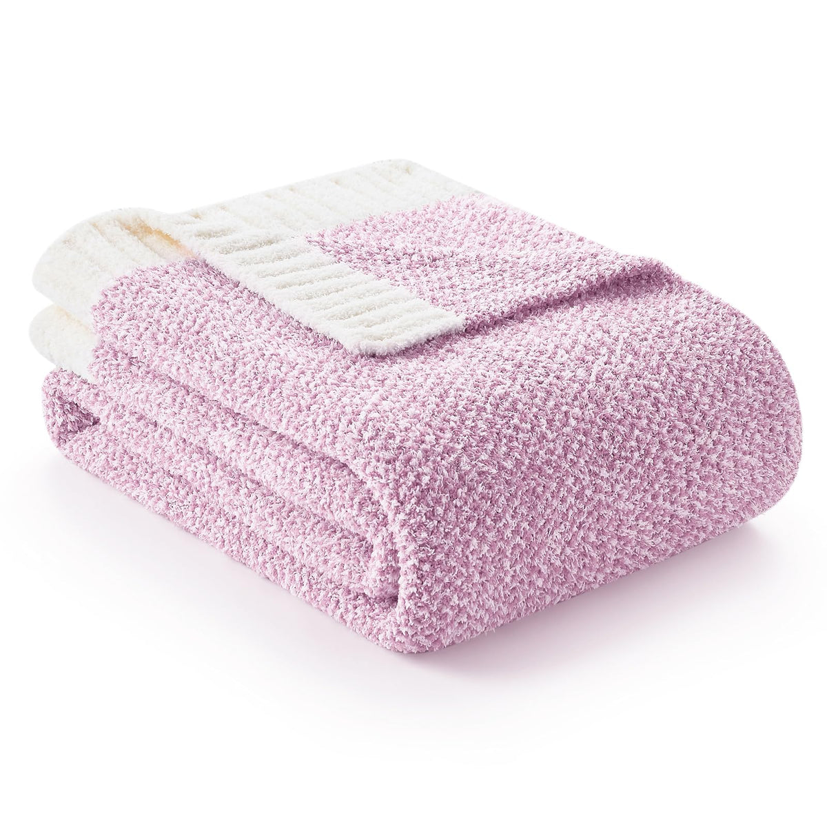 Snuggle Sac Buttery Ivory Throw Blanket for Couch, Reversible Super Soft Knitted Blankets, Warm Cozy Knit Fuzzy Plush Lightweight Throws Dupes for Sofa, Bed, Picnic, Ivory, 50 x 60 inches