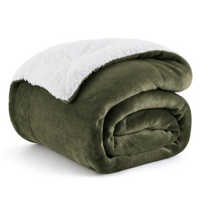 Bedsure GentleSoft Sherpa Fleece Queen Blankets for Bed, Non-Heated, Thick and Warm Throw for Women and Men, Soft Fuzzy Plush Comfort Queen Blanket for Winter, Grey, 90x90 Inches