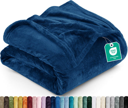 Utopia Bedding Ultra Soft Fleece Bed Blanket Queen Size Purple (90x90 Inch)