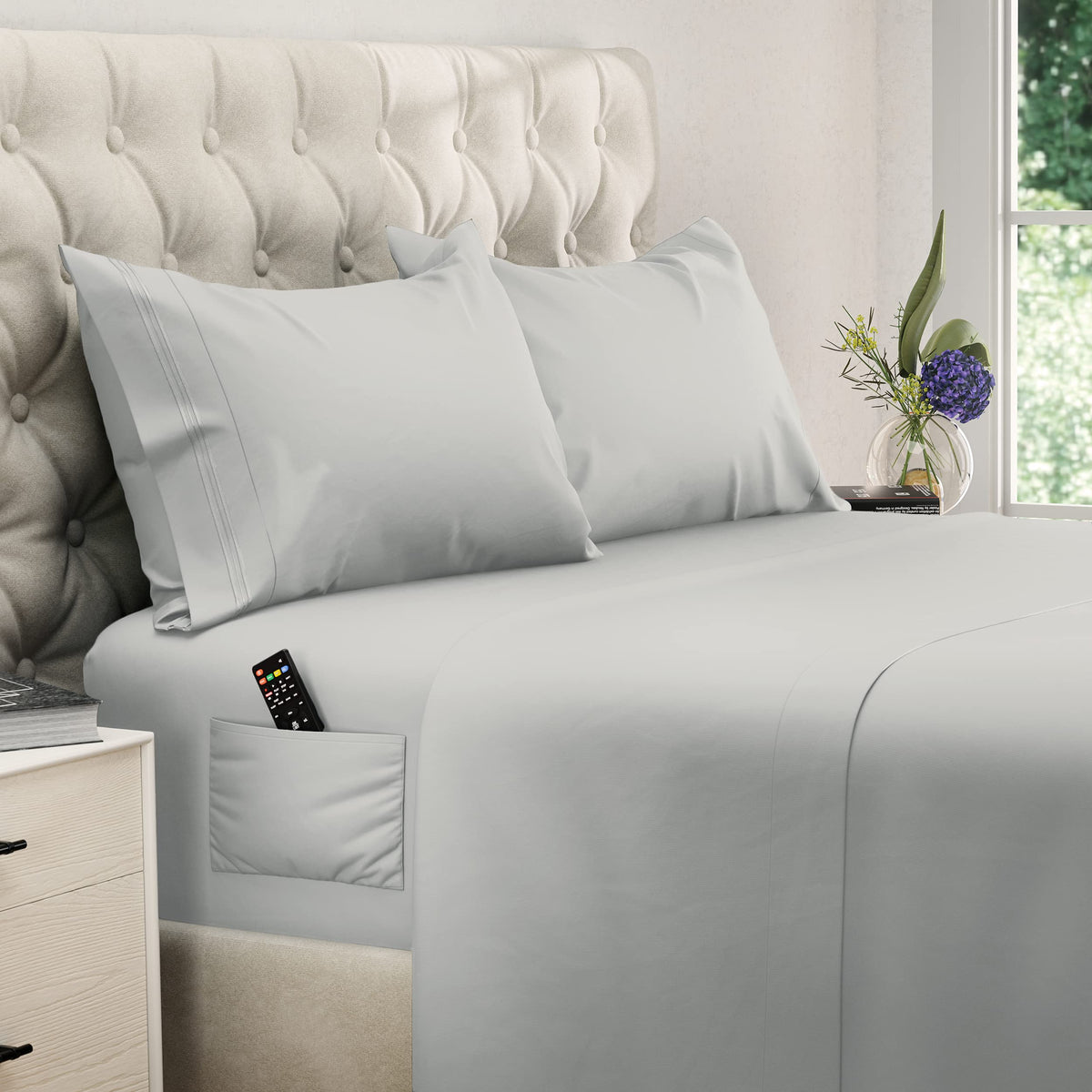 DREAMCARE King Size Sheets Set - King - Extra Deep - Gray