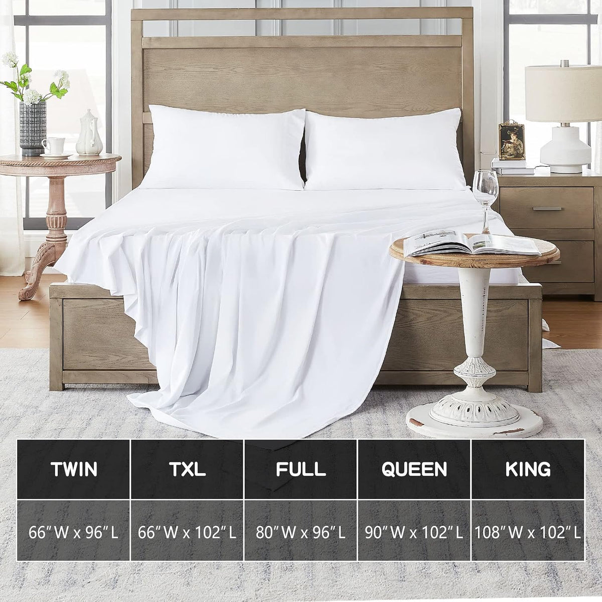 FreshCulture Twin Flat Sheet - Hotel Quality Twin Flat Sheet Only - Brushed Microfiber Top Sheet - Ultra Soft & Breathable - Wrinkle-Free - Easy Care - Single Flat Sheet (Twin, White)
