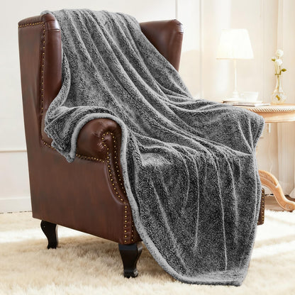 Exclusivo Mezcla Fuzzy Large Fleece Throw Blanket for Couch, Dusty Pink