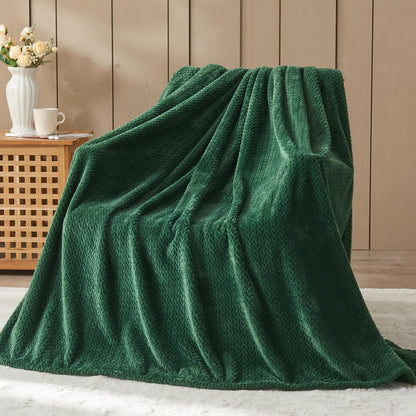 NEWCOSPLAY Fleece Leaves Pattern Throw Blanket, Light Purple, 50"x60"