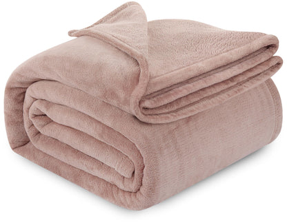 Soft Fleece Blanket for Bed Queen Size Cool Grey (90x90 Inch)