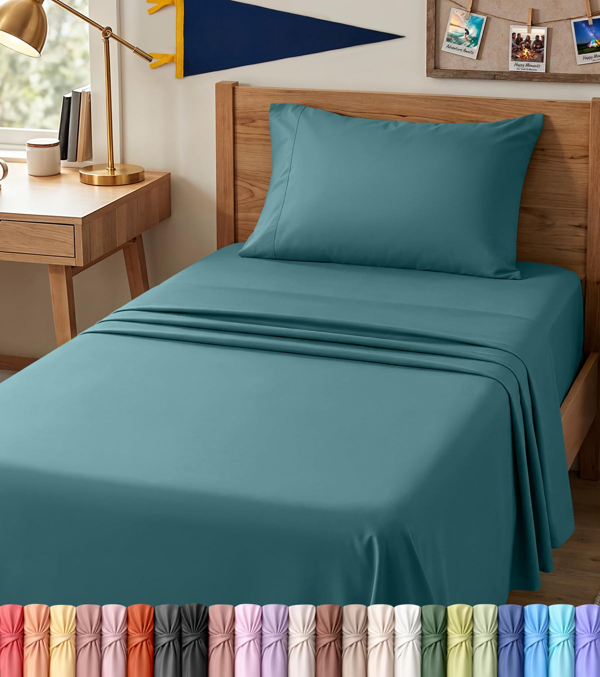 Queen Sheets Set, 4 Pieces 16" Deep Pocket Hotel Luxury Bed Sheets, Grey