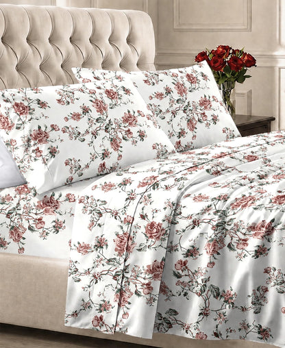 California Design Den Soft 100% Cotton Sateen Queen Bed Sheets Set, White
