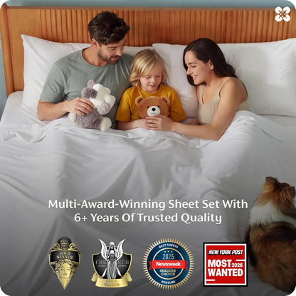 Bedsure PureWoven 100% Rayon Derived from Bamboo, Queen Sheets, 4 Pieces