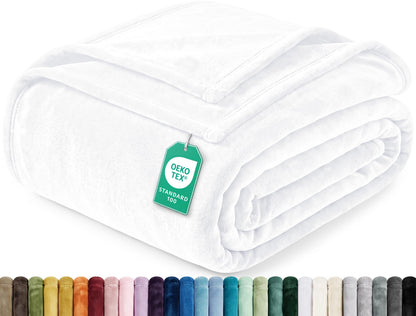 Soft Fleece Blanket for Bed Queen Size Cool Grey (90x90 Inch)