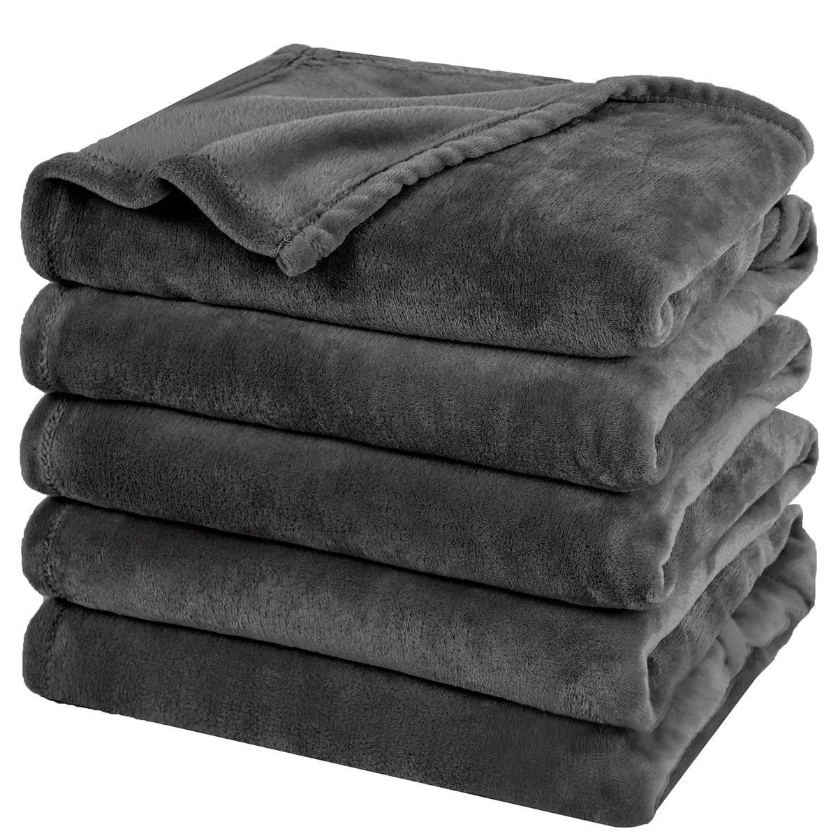 PHF Fleece Blanket King Size 108x90-300GSM Lightweight Airy Warmth, Khaki