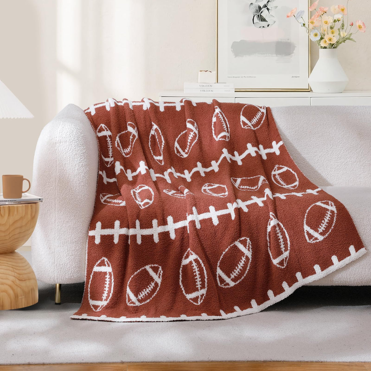 Snuggle Sac Leopard Throw Blanket for Couch Bed Sofa 50x60 inches, Reversible Beige Leopard Blanket Ultra Soft Cozy Blankets for Women Mothers Birthday Gifts
