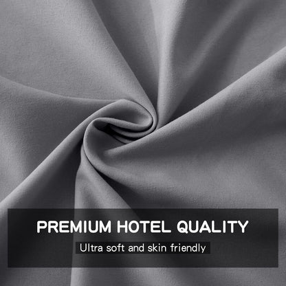 FreshCulture King Flat Sheets Only 2 Pack - Hotel Quality Flat Bed Sheets - Brushed Microfiber - Ultra Soft & Breathable - Wrinkle-Free - Easy Care - Flat Sheets Only King Size (Dark Grey)