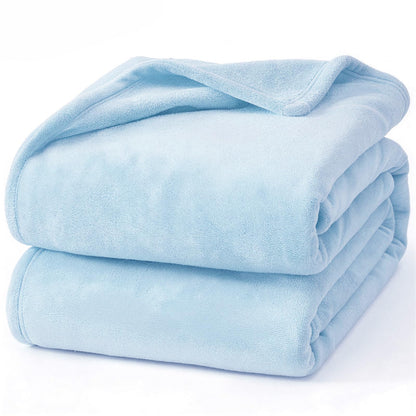 Hansleep Twin Grey Fleece Blanket, Soft Flannel Bed Blanket